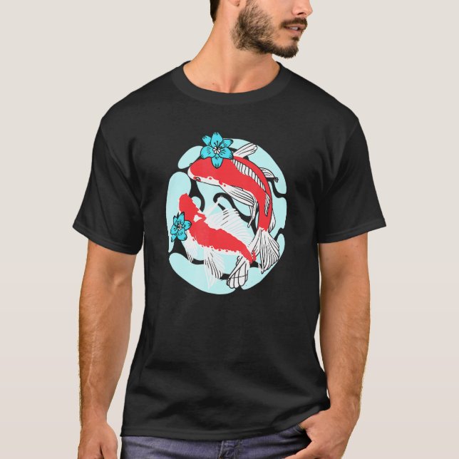 Camiseta Cute Koi Fish Pareja Koi Cute Pish Pond (Anverso)