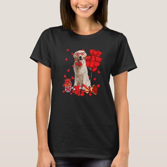 Camiseta Cute Labrador Dog Funny Heart Valentine's Day Dog  (Anverso)