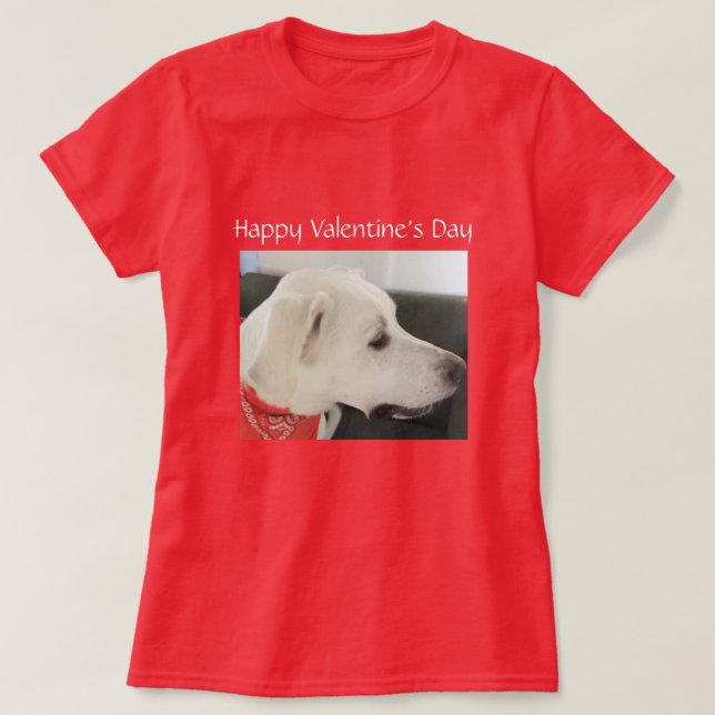 Camiseta Cute Labrador Mix Dog Perfil El día de San Valentí (Diseño del anverso)