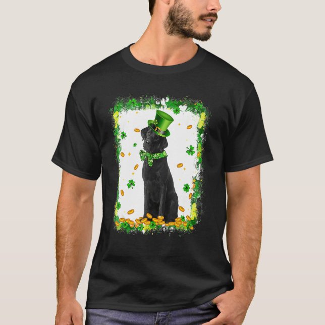 Camiseta Cute Labrador Perro St Patricks Día Irlandés Shamr (Anverso)