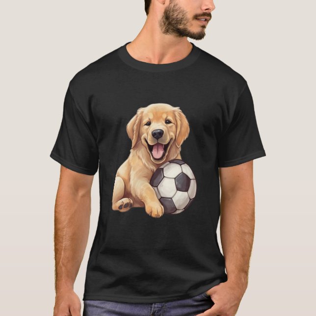 Camiseta Cute Labrador Retriever Dog with a Soccer Ball Foo (Anverso)