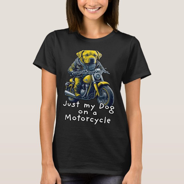 Camiseta Cute Labrador ride on a motorcycle Christmas (Anverso)