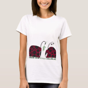 Camiseta Cute Ladybugs Y Mistletoe