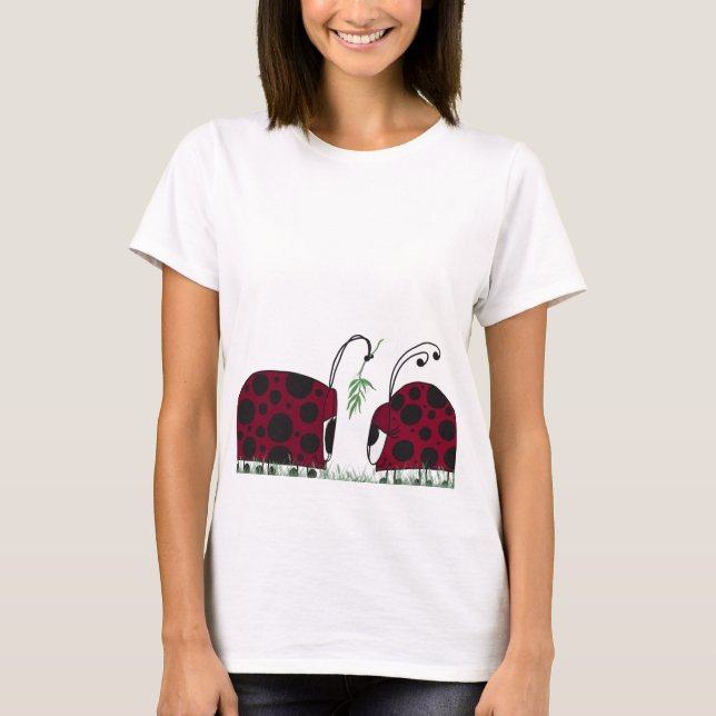 Camiseta Cute Ladybugs Y Mistletoe (Anverso)