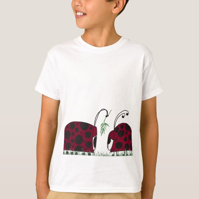 Camiseta Cute Ladybugs Y Mistletoe (Anverso)
