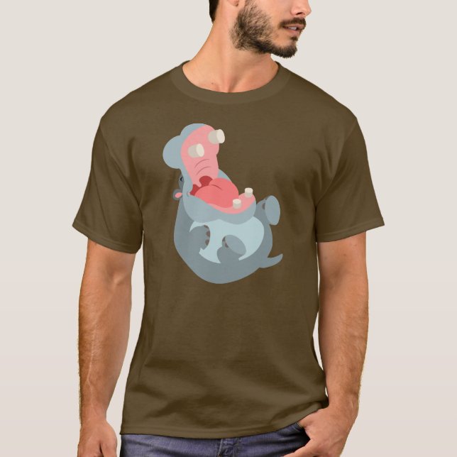 Camiseta Cute Laughing Personalizado Hippo T-Shirt (Anverso)