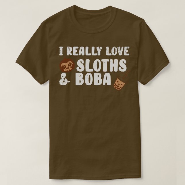 Camiseta Cute Lazy Sloth Boba Tea Sweet Bubble Tea (Diseño del anverso)