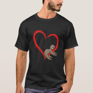 Camiseta Cute Lazy Sloth Holding Heart Love Slothie Valenti