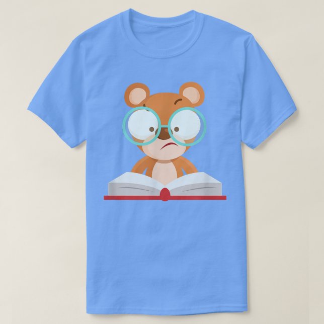 Camiseta Cute learning bear simple costume funny glasses bo (Diseño del anverso)