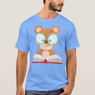 Camiseta Cute learning bear simple costume funny glasses bo