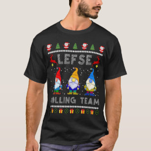 Camiseta Cute Lefse Rolling Team Noruega Gnomes Ugly Xmas