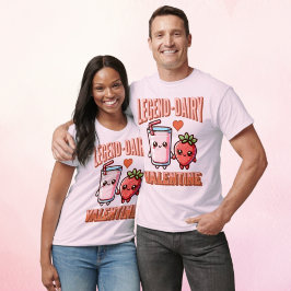 Camiseta Cute Legend-Dairy Couple Strawberry Milk Valentine