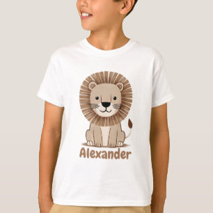 Camiseta Cute Leon Kids Nombre de niño personalizable