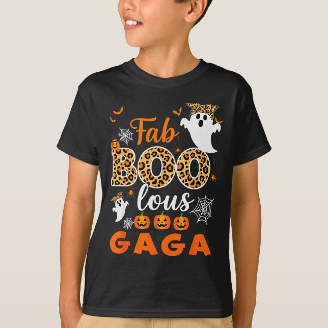 Camiseta Cute Leopard Fab Boo Lous Gaga Soky Halloween Cost (Anverso)