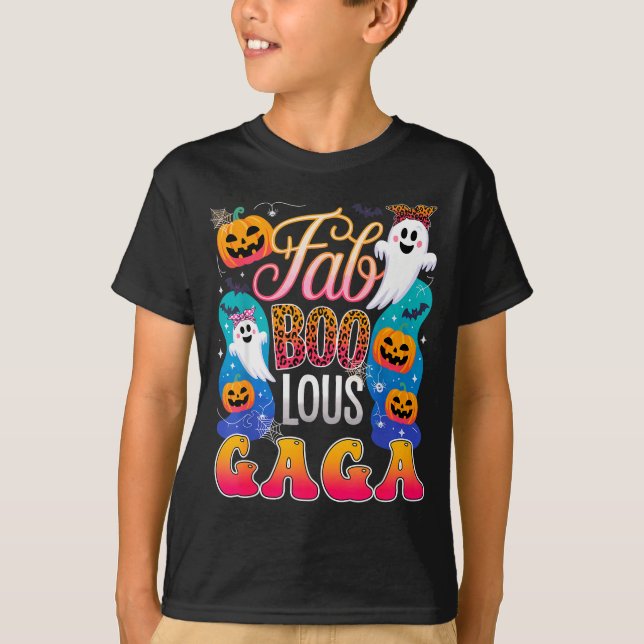 Camiseta Cute Leopard Fab Boo Lous Gaga Soky Halloween Cost (Anverso)