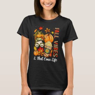 Camiseta Cute Leopard Fall Vibes That Is Oma Life Thanksgiv