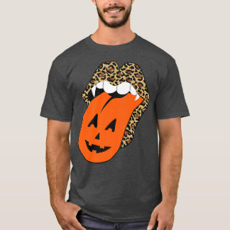 Camiseta Cute Leopard Lips Halloween Lips Vampire Mouth Pum