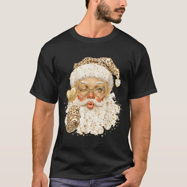 Camiseta Cute Leopard Santa Claus Merry Christmas 2026 Prep (Anverso)