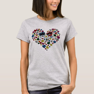 Camiseta Cute Leopardo Búfalo Cuadros Corazones San Valentí