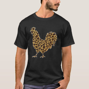 Camiseta Cute leopardo de pollo Imprimir curiosa granja de 
