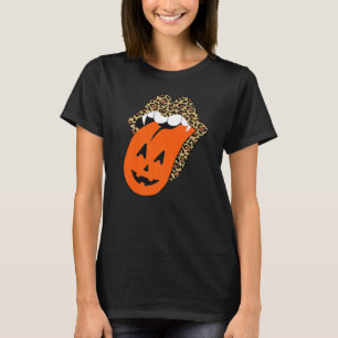 Camiseta Cute Leopardo Lips Halloween Lips Vampis Mouth Pum