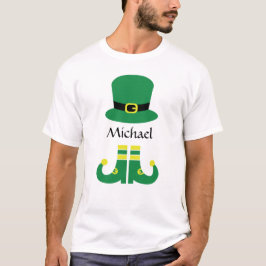 Camiseta Cute Leprechaun Gorra Añadir nombre de los hombres