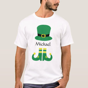 Camiseta Cute Leprechaun Gorra Añadir nombre de los hombres
