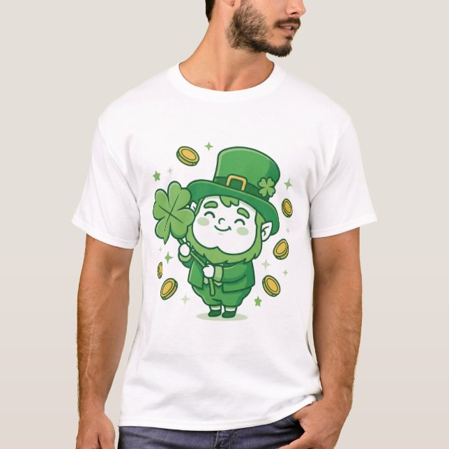 Camiseta Cute Leprechaun Lucky Clover Shirt (Anverso)