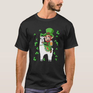 Camiseta Cute Leprechaun Riding Llama Shamrock Saint Patri
