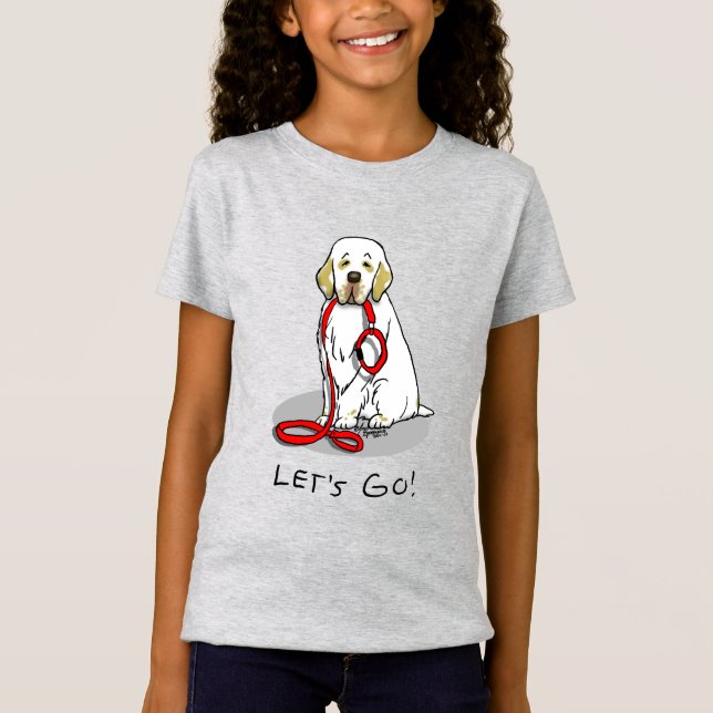 Camiseta Cute Let's Go! Walk Clumber Spaniel Dog (lemon 1) (Anverso)
