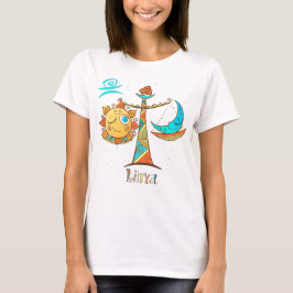 Camiseta Cute Libra Sun y Moon Scales