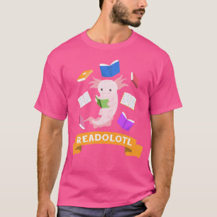 Camiseta Cute libro Axolotl leyendo a Readolotl Kawaii Sala