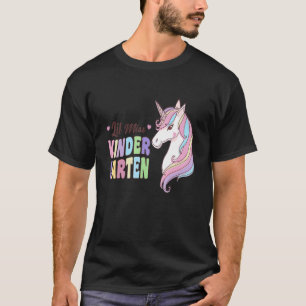 Camiseta Cute Lil Miss Kindergarten Unicorn Primer Día De S