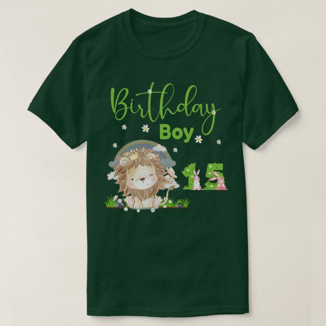 Camiseta Cute Lion 15th Birthday Boy (Diseño del anverso)