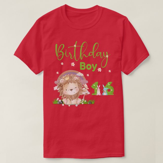 Camiseta Cute Lion 16th Birthday Boy (Diseño del anverso)
