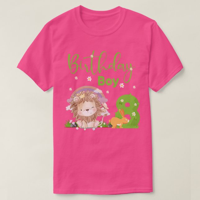 Camiseta Cute Lion 8 Nacimiento Niño (Diseño del anverso)