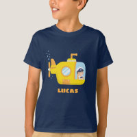 Cute Little Captain Submarine Boys Tee se traduce 