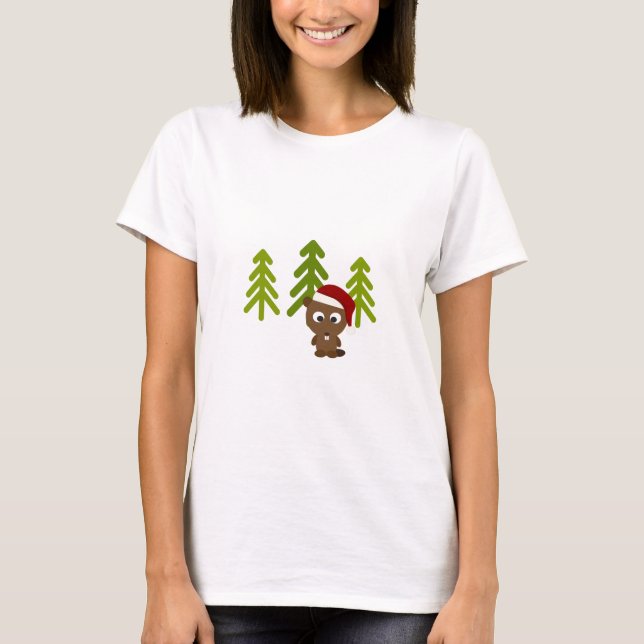 Camiseta Cute Little Christmas Beaver (Anverso)