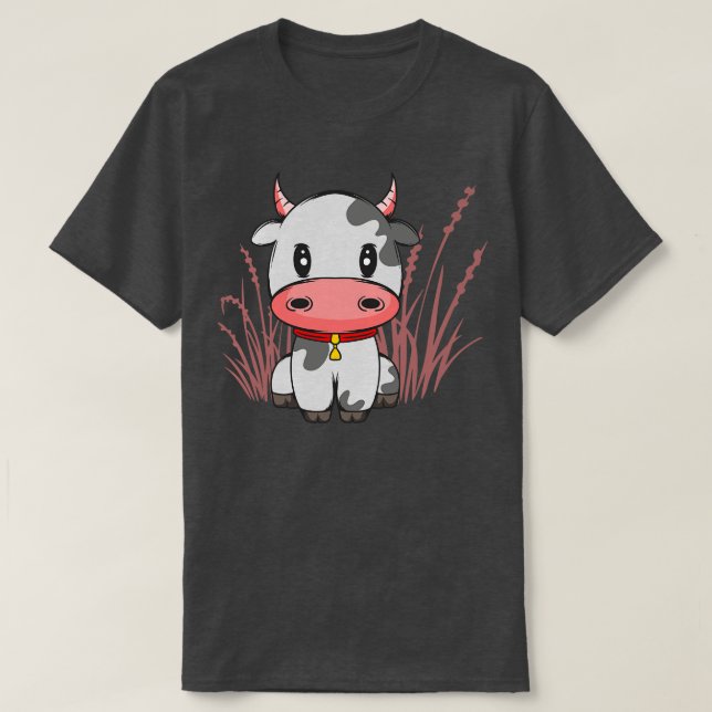 Camiseta Cute Little Cow Chibi toon Cow Lover Gift (Diseño del anverso)