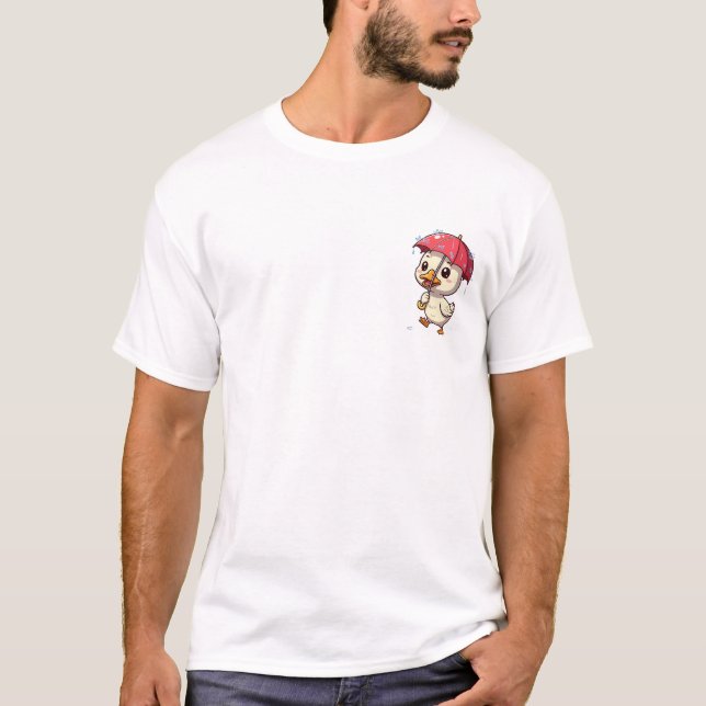 Camiseta Cute Little Duckling Walking In The Rain (Anverso)