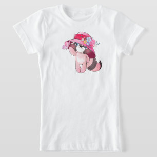 Camiseta Cute Little Mapache con Ilustración de Mariposa