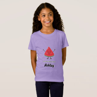 Camiseta Cute Little Miss Sandía Estilo Pegatina Kids T-S