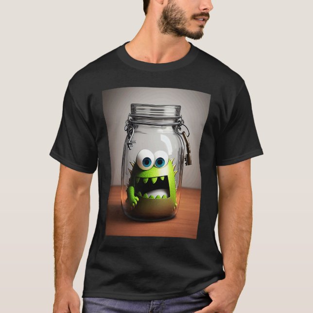 Camiseta cute little monster in a jar Halloween horror funn (Anverso)