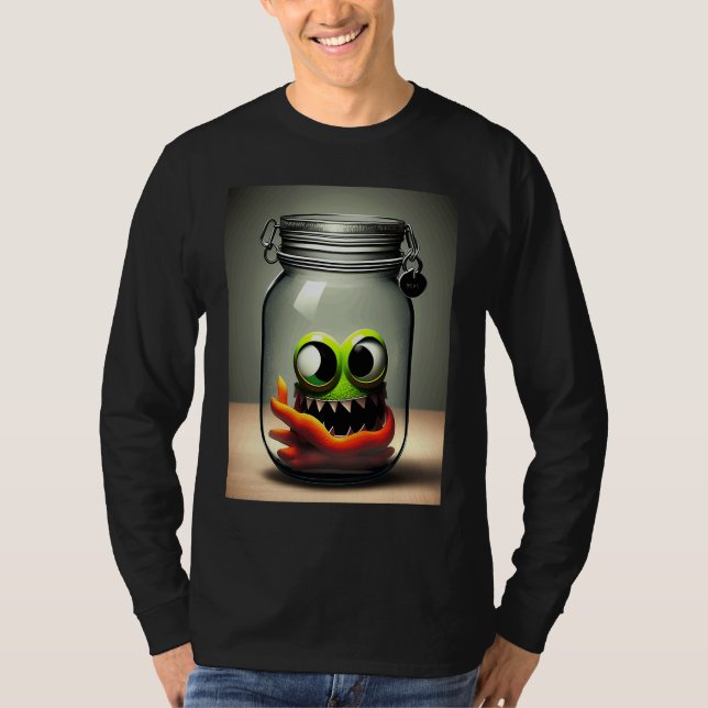 Camiseta cute little monster in a jar Halloween horror funn (Anverso)