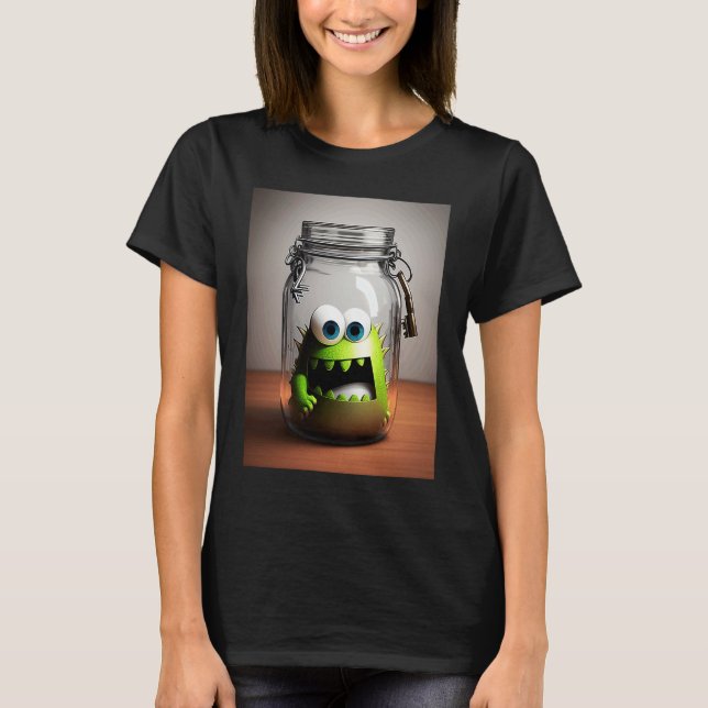 Camiseta cute little monster in a jar Halloween horror funn (Anverso)