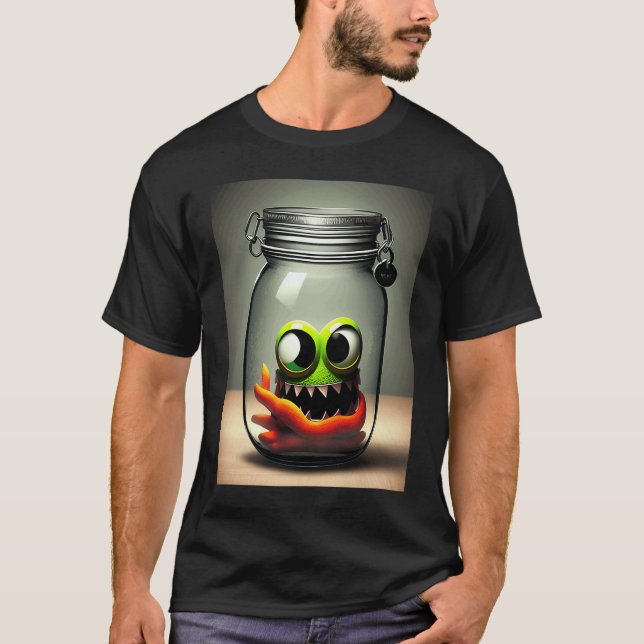 Camiseta cute little monster in a jar Halloween horror funn (Anverso)