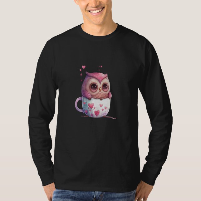 Camiseta Cute Little Owl Valetines Animal Love  20 (Anverso)