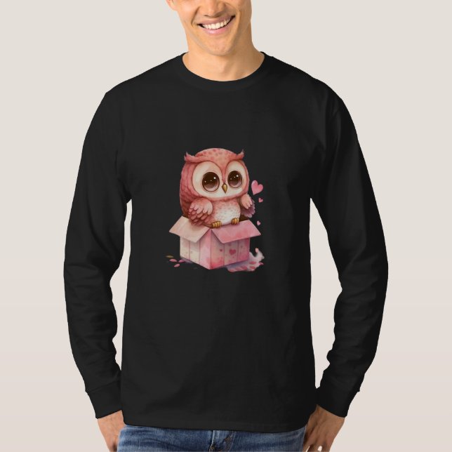 Camiseta Cute Little Owl Valetines Animal Love  25 (Anverso)