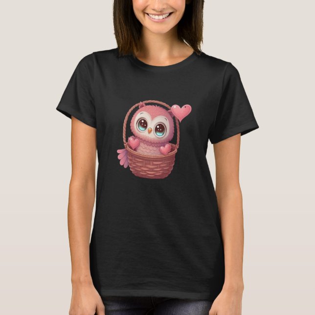 Camiseta Cute Little Owl Valetines Animal Love  4 (Anverso)