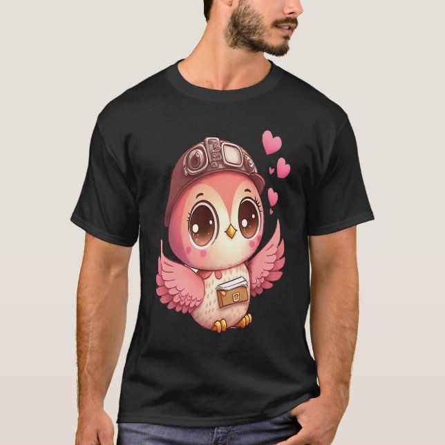Camiseta Cute Little Owl Valetines Animal Love  8 (Anverso)